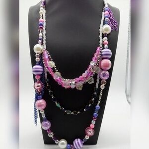 🆕️ Pink & Purples Multi Layered Necklace